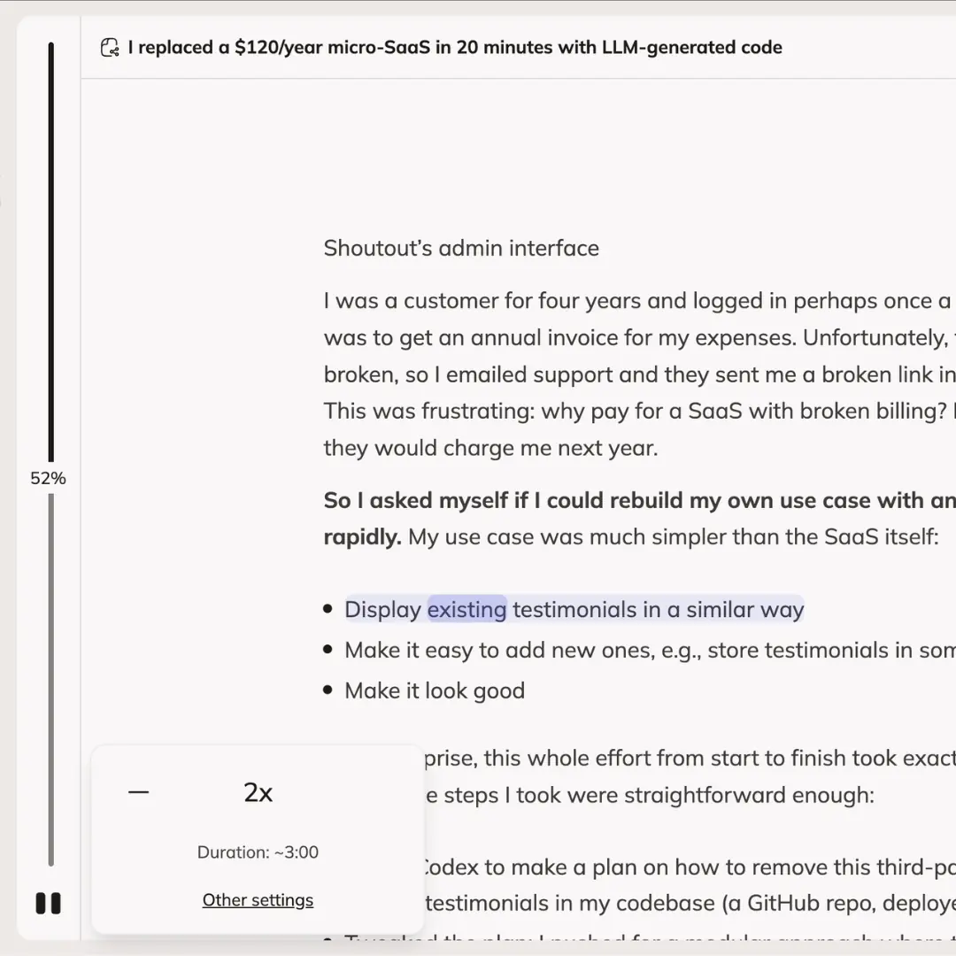 Text-to-speech feature